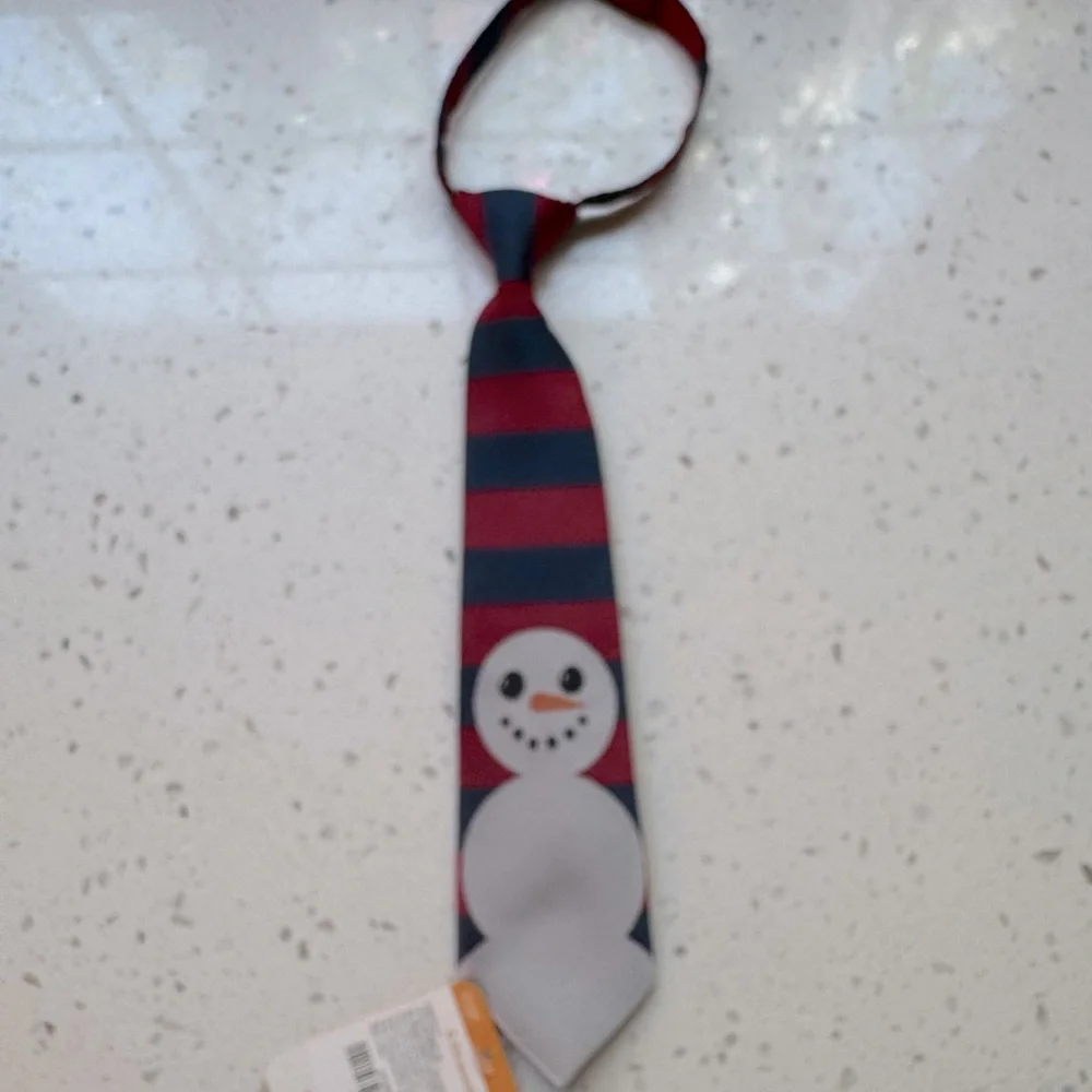 Adorable new baby Christmas snowman tie